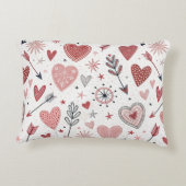 ボホバレンタインハートと矢印のパターン アクセントクッション (裏面)