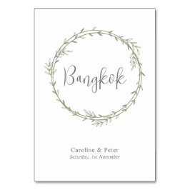 ボホバンブーボタニカルリーフソフトグリーンエレガントリー テーブルナンバー