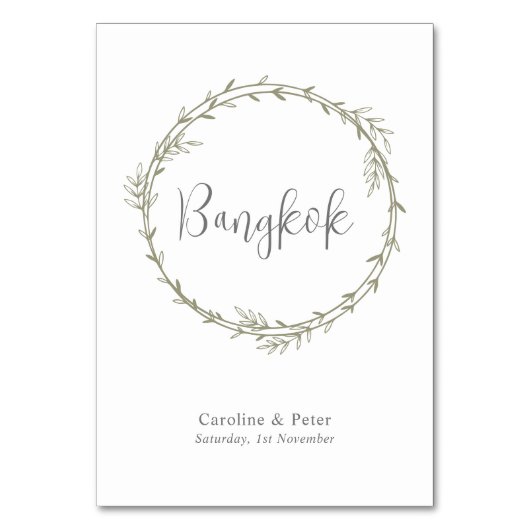 ボホバンブーボタニカルリーフソフトグリーンエレガントリー テーブルナンバー (正面)