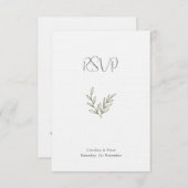 ボホバンブーボタニカルリーフソフトグリーンエレガントリー 出欠カード (正面/裏面)