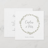 ボホバンブーボタニカルリーフソフトグリーンエレガントリー 招待状 (正面/裏面)