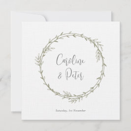 ボホバンブーボタニカルリーフソフトグリーンエレガントリー 招待状