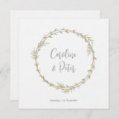 ボホバンブーボタニカルリーフソフトグリーンエレガントリー 招待状 (正面/裏面)