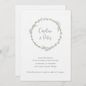 ボホバンブーボタニカルリーフソフトグリーンエレガントリー 招待状 (正面/裏面)