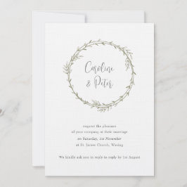 ボホバンブーボタニカルリーフソフトグリーンエレガントリー 招待状