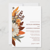 ボホバーンオレンジセージフローラ秋の結婚式 招待状 (正面)