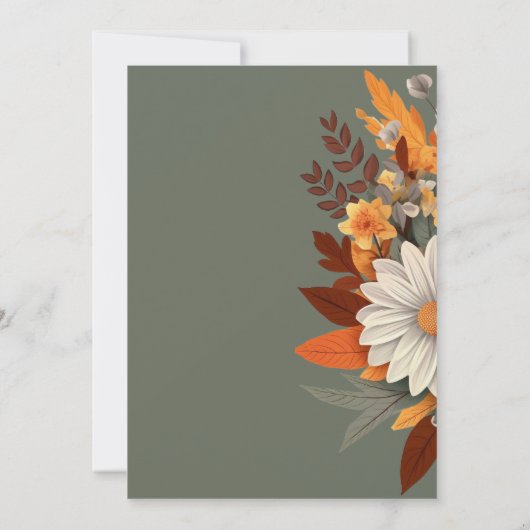 ボホバーンオレンジセージフローラ秋の結婚式 招待状 (裏面)