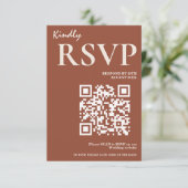 ボホバーンオレンジテラコッタウェディング素朴RSVP エンクロージャーカード (スタンド正面)