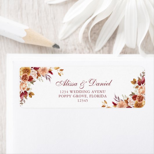 ボホバーンオレンジテラコッタフローラアドレス ラベル (インサイチュ)