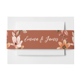 ボホバーンオレンジフローラリース 招待状ベリーバンド