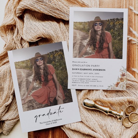 ボホバーンオレンジフローラ卒業パーティー 招待状