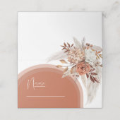 ボホバーンオレンジフローラ&パンパスグラス結婚ズ プレイスカード (外部開封)