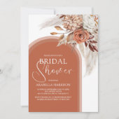 ボホバーンオレンジフローラ&パンパブライダルシャワーイン 招待状 (正面)