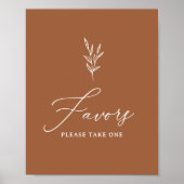 ボホバーンオレンジブライダルシャワーウィズサイン ポスター (正面)