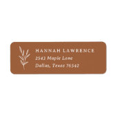 ボホバーンオレンジブライダルシャワー差出人住所 ラベル (正面)