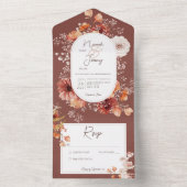 ボホバーンオレンジラスト秋フローラノディナー オールインワン招待状 (内側)