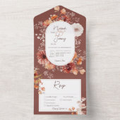 ボホバーンオレンジラスト秋フローラ3ディナー オールインワン招待状 (内側)