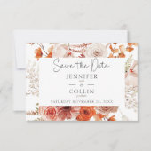 ボホバーンオレンジ秋フローラアーチモノグラムホワイト セーブザデート (正面)