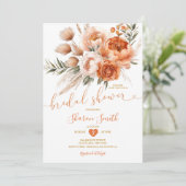 ボホバーンドオレンジコーラルフラワーズブライダルシャワー 招待状 (スタンド正面)