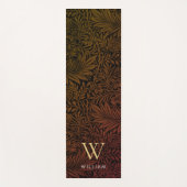 ボホバーンドオレンジフローラ金ゴールドモノグラム名 ヨガマット (正面)