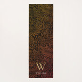 ボホバーンドオレンジフローラ金ゴールドモノグラム名 ヨガマット (裏面)