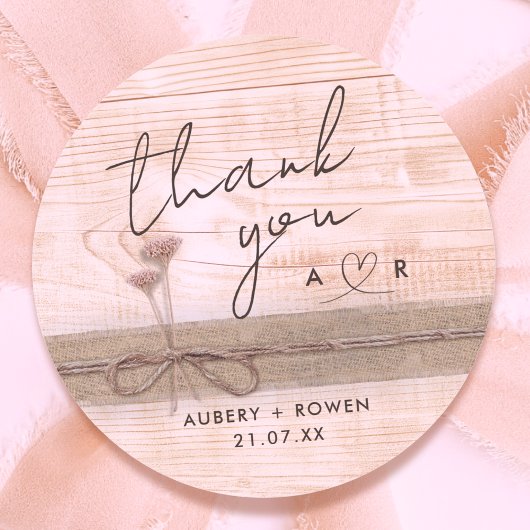 ボホバ素朴ラップウッド赤面ワイルドフラワーありがとう ラウンドシール