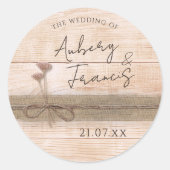 ボホバ素朴ラップフローラ赤面ワイルドフラワー結婚 ラウンドシール (正面)