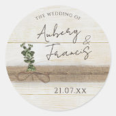 ボホバ素朴ーラップフローラウッドユーカリ結婚ス ラウンドシール (正面)
