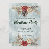 ボホパインコーン枝クリスマスパーティー 企業の 招待状 (正面/裏面)