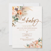 ボホパスグラスパンプキンベイビーシャワーテラコッタ 招待状 (正面)