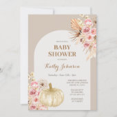 ボホパスグラス&フローラパンプキンベイビーシャワー 招待状 (正面)