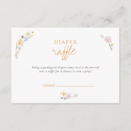 ボホパステルおむつラッフル書道赤ちゃんシャワー エンクロージャーカード