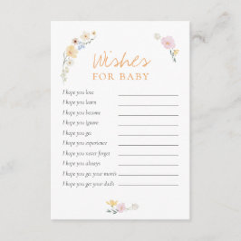 ボホパステルが赤ちゃんのシャワーを望む エンクロージャーカード