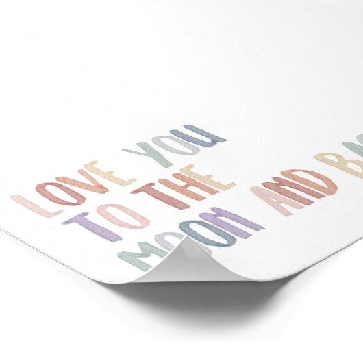 ボホパステルは月とバックプリントにあなたを愛する ポスター (角)