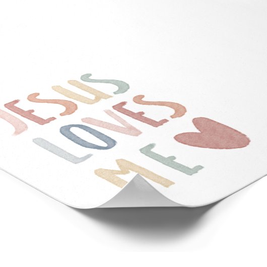 ボホパステルイエスは私を愛しているプリント ポスター (角)