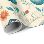 ボホパステルイースターエッグとワイルドフラワー ラッピングペーパー (ロールコーナー)
