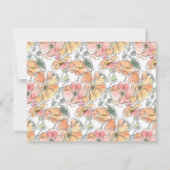 ボホパステルウォーターカラーフローラブライダルシャワーカスタム ノートカード (裏面)