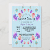 ボホパステルウォーターカラーリーフブライダルシャワー 招待状 (正面)