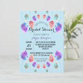 ボホパステルウォーターカラーリーフブライダルシャワー 招待状 (スタンド正面)
