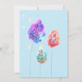 ボホパステルウォーターカラーリーフブライダルシャワー 招待状 (裏面)