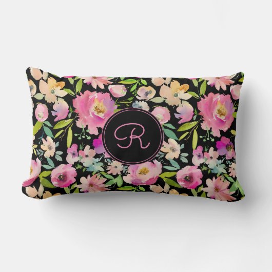 ボホパステルウォーターカラー ランバークッション (正面)