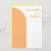 ボホパステルオレンジイエローミニマリストアーモダンチ 招待状 (正面/裏面)