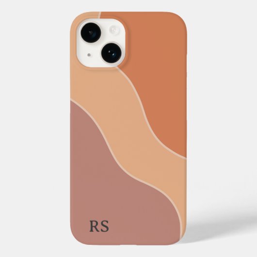 ボホパステルカスタムウェーブズモノグラムソフトオレンジ Case-Mate iPhoneケース (裏面)