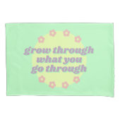 ボホパステルガーリーグリーン引用文レトロフラワーズ 枕カバー (正面左)