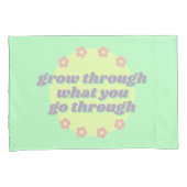 ボホパステルガーリーグリーン引用文レトロフラワーズ 枕カバー (正面右)