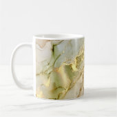 ボホパステルグリーンベージュ金ゴールド コーヒーマグカップ (左)