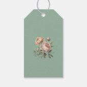 ボホパステルセージグリーン赤面ピンクペオニー結婚ズ ギフトタグ (裏面)