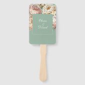 ボホパステルセージ&赤面プオーニー結婚式 プログラム ハンドファン (正面)