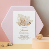 ボホパステルテディベア | かわいい子供の誕生日パーティー 招待状