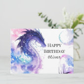 ボホパステルドラゴン誕生日 カード (スタンド正面)